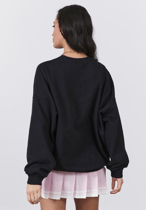Factorie - Slouchy premium graphic crew - black/rhyme & reason