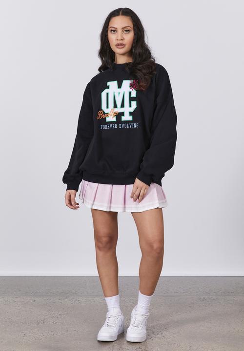 Factorie - Slouchy premium graphic crew - black/mc