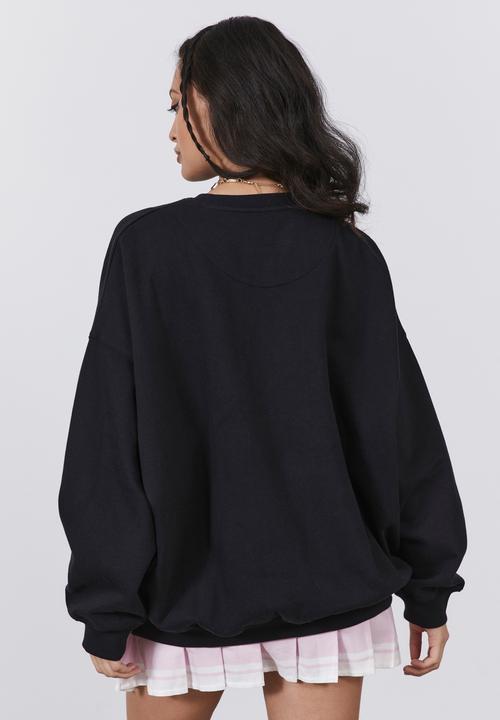 Factorie - Slouchy premium graphic crew - black/mc