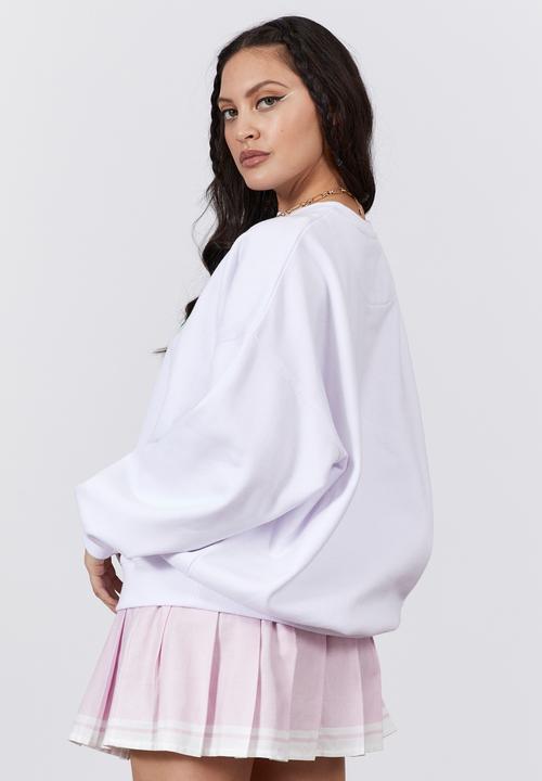 Factorie - Slouchy premium graphic crew - white/last time