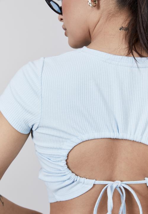 Factorie - Tie back short sleeve - paris blue