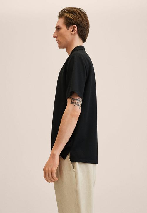 MANGO - Bonheur cotton modal blend shirt - black
