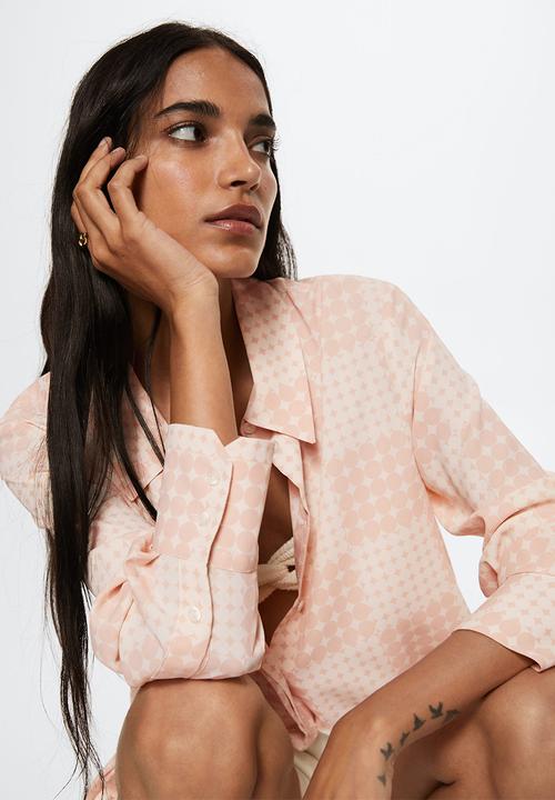 MANGO - Shirt basic - pastel pink