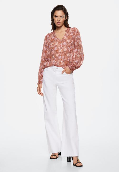 MANGO - Blouse fifty - brown