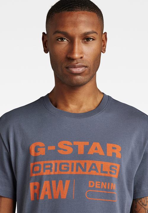 G-STAR - Originals label T-shirt - fantem blue