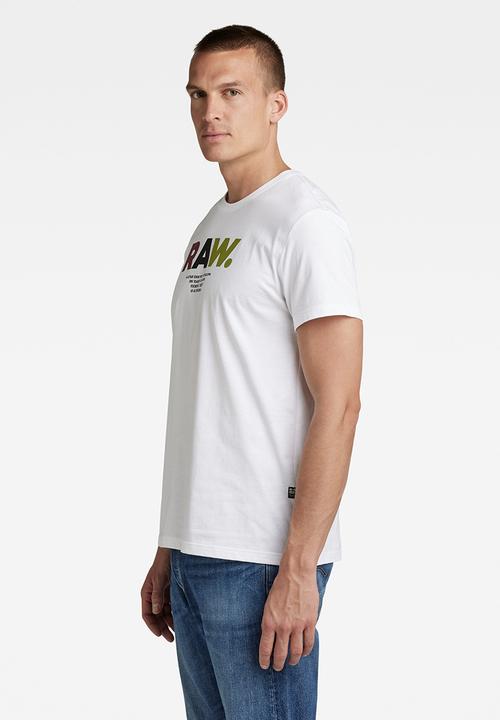 G-STAR - Multi colored raw T-shirt - white