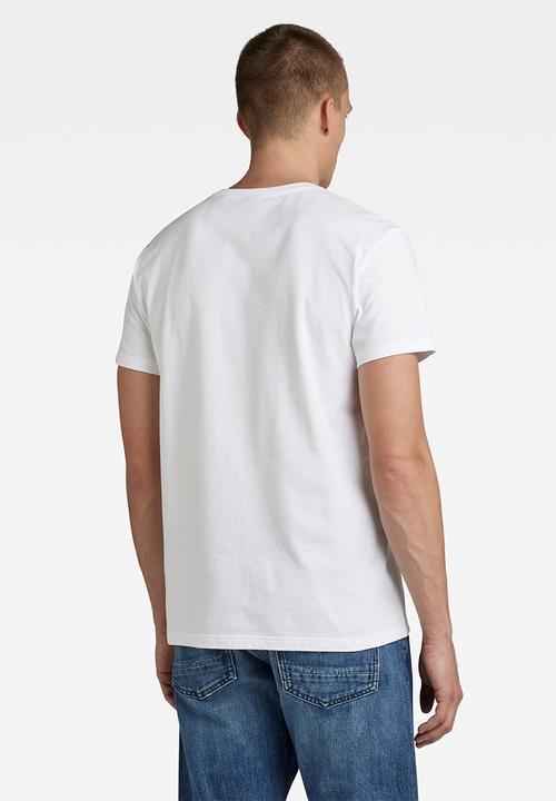 G-STAR - Multi colored raw T-shirt - white