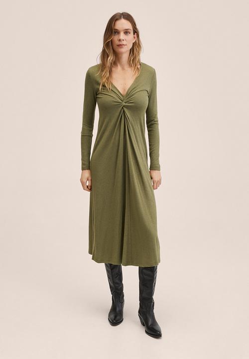 MANGO - Dress palson - khaki