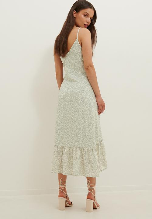 NA-KD - Button up midi dress - green 