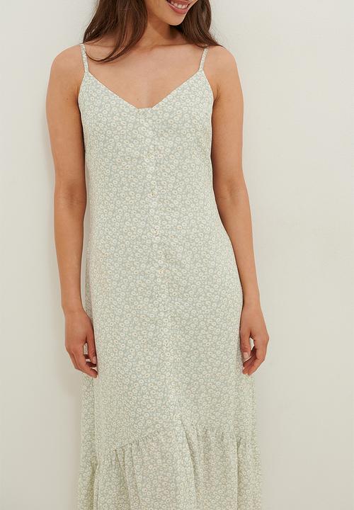 NA-KD - Button up midi dress - green 