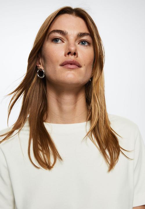 MANGO - T-shirt soli - natural