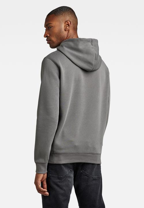 G-STAR - Premium core hooded long sleeve - granite