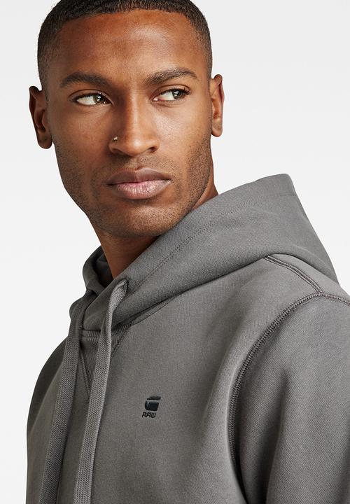 G-STAR - Premium core hooded long sleeve - granite