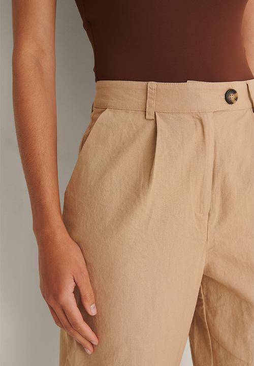NA-KD - Linen-blend suit pants - taupe