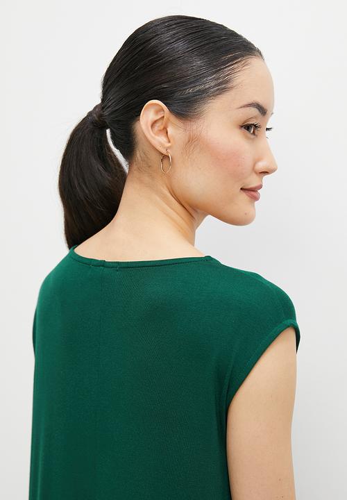 edit - Slit detail a-line knit maxi - emerald