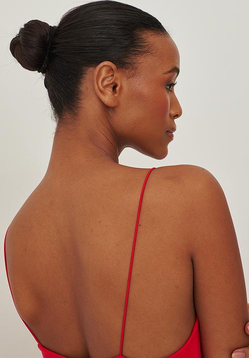 NA-KD - Spaghetti strap midi dress - red