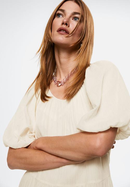MANGO - Dress biel-h - natural