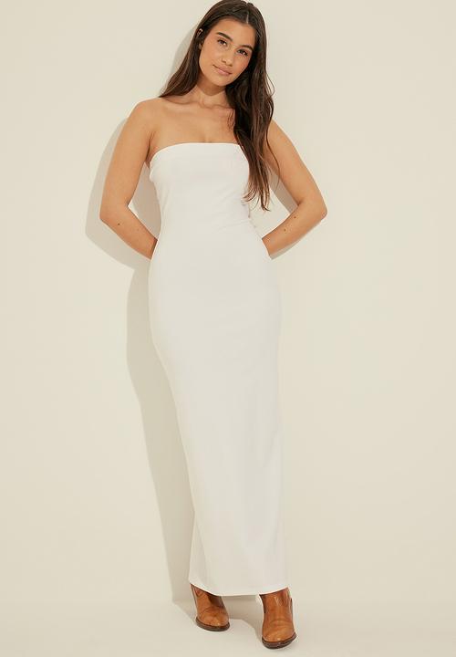 NA-KD - Bandeau maxi dress - white