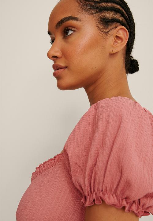 NA-KD - Cup detail crepe top - dusty pink