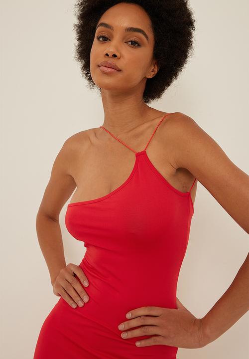 NA-KD - Deep back strap mini dress - red