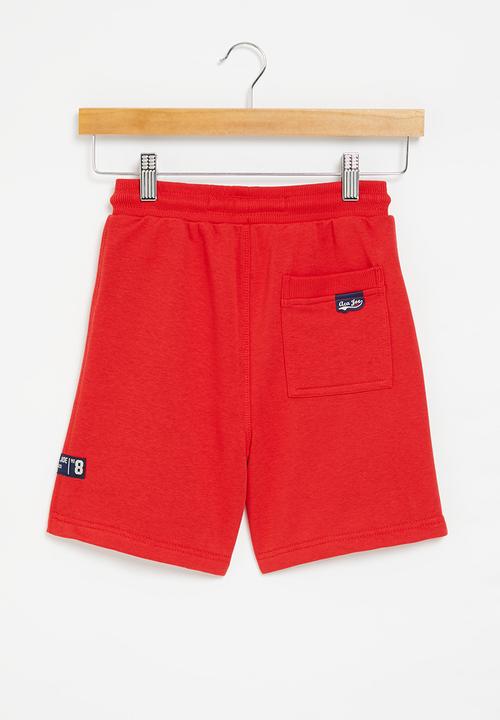 Aca Joe - Boys aca joe embroidered short - red