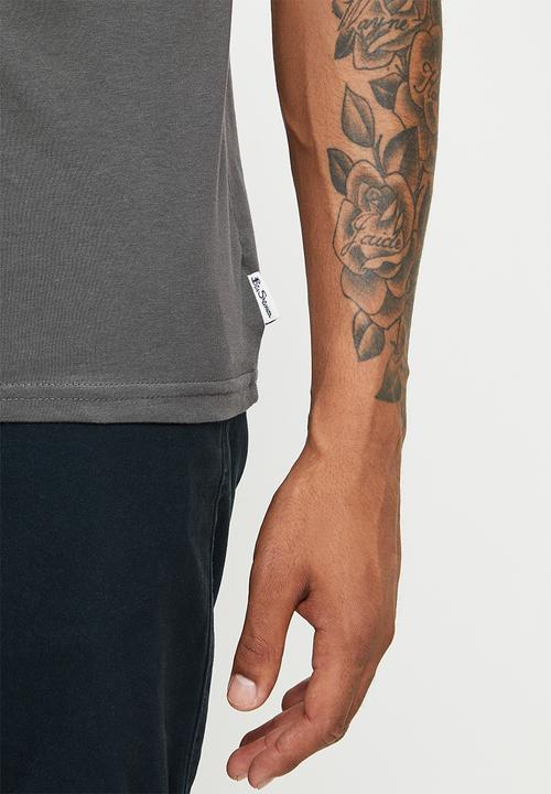 Ben Sherman - Essential tar print crew neck tee shirt - charcoalDNU