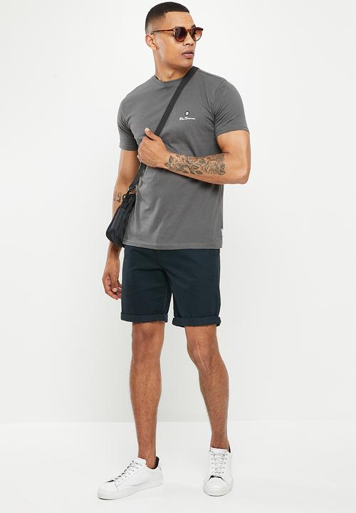 Ben Sherman - Essential tar print crew neck tee shirt - charcoalDNU