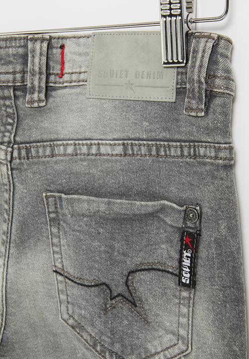 SOVIET - B major boys denim short - grey marble