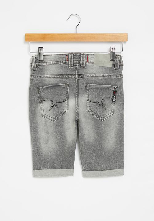 SOVIET - B major boys denim short - grey marble