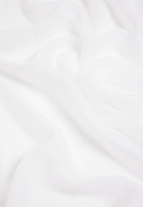 Design Collection - Crushed voile taped curtain set of 2 - white