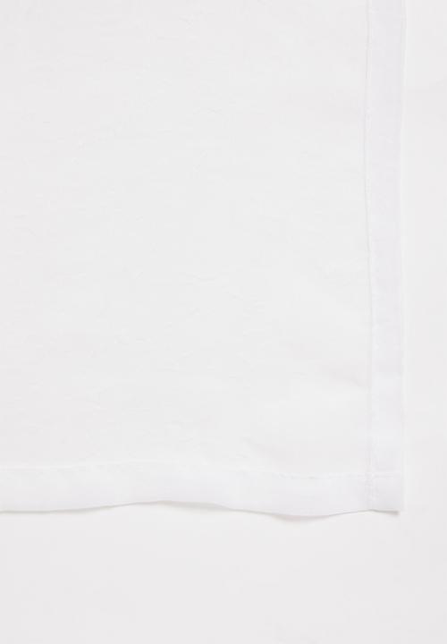 Design Collection - Crushed voile taped curtain set of 2 - white