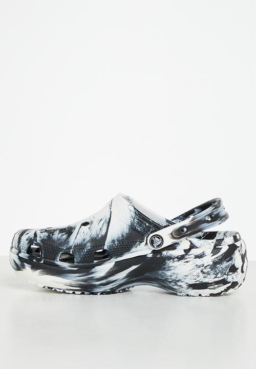 Crocs - Classic platform marbled clog w - black / white