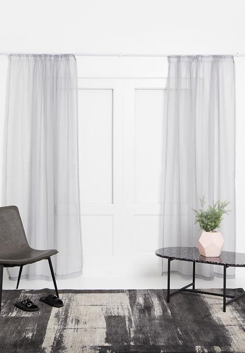 Design Collection - Crushed voile taped curtain set of 2 - grey