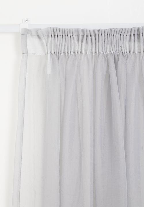 Design Collection - Crushed voile taped curtain set of 2 - grey
