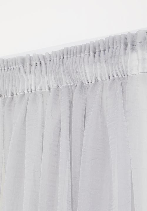Design Collection - Crushed voile taped curtain set of 2 - grey