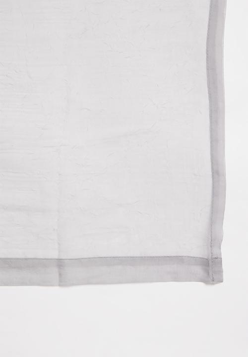 Design Collection - Crushed voile taped curtain set of 2 - grey