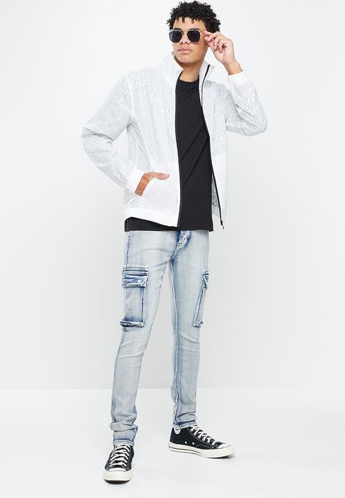 Cutty - Carlo lightweight logo jacket - white