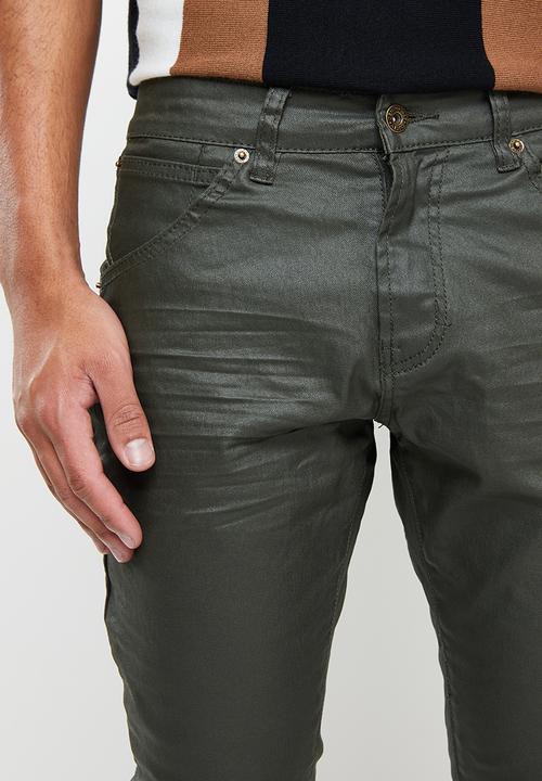 Cutty - Rope skinny fit coated denim jean - fatigue