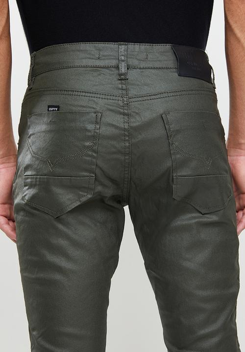Cutty - Rope skinny fit coated denim jean - fatigue