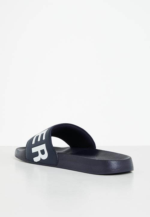 Superdry. - Code core pool slide - deep navy optic