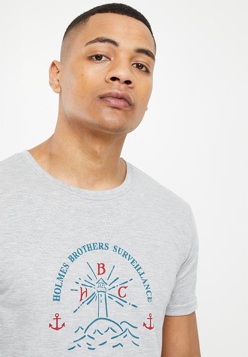Holmes Bro's - Marine short sleeve tee - dirty grey melange