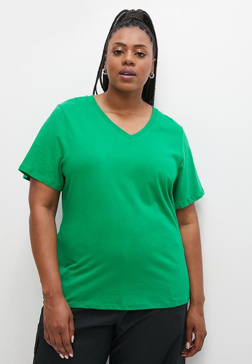 Superbalist - Basic v-neck easy fit tee - green