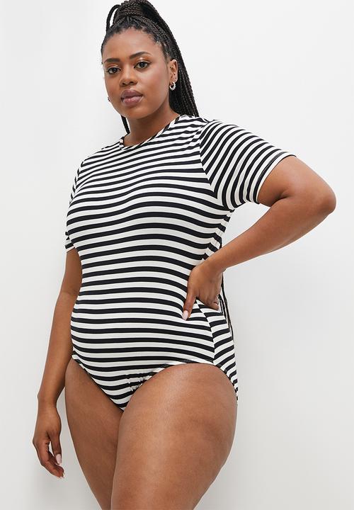 Superbalist - Tee bodysuit - black & white stripe