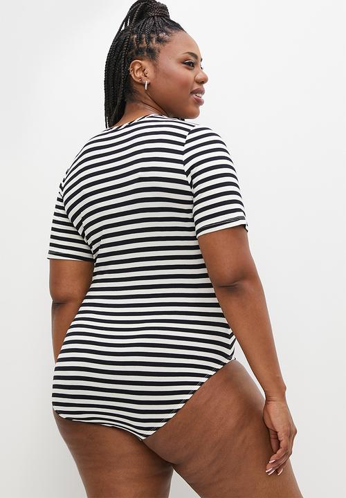 Superbalist - Tee bodysuit - black & white stripe