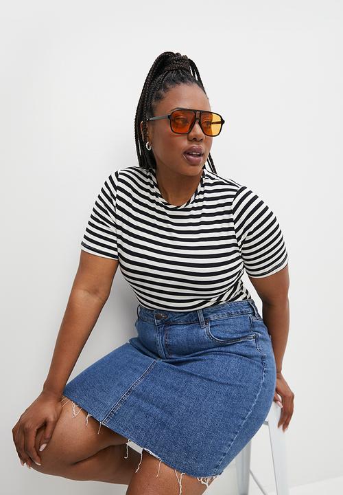 Superbalist - Tee bodysuit - black & white stripe