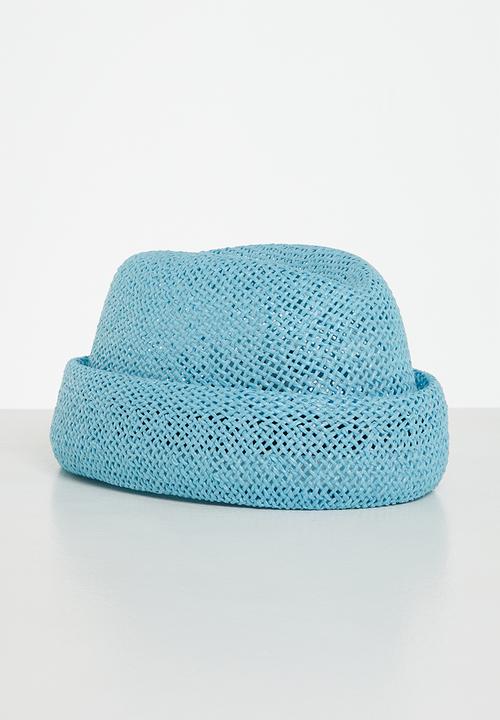 Simon and Mary - Straw military fez - blue