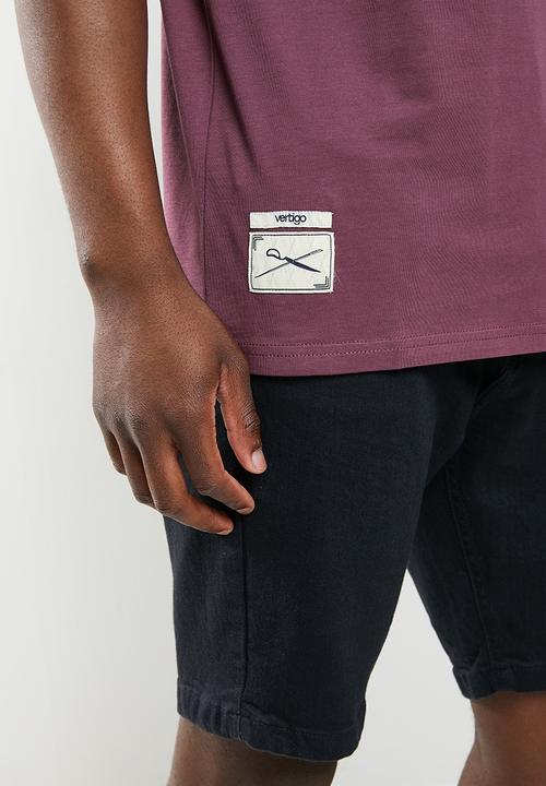 Vertigo - Vertigo embroidered crew tee - egg plant