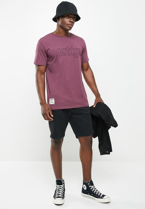 Vertigo - Vertigo embroidered crew tee - egg plant