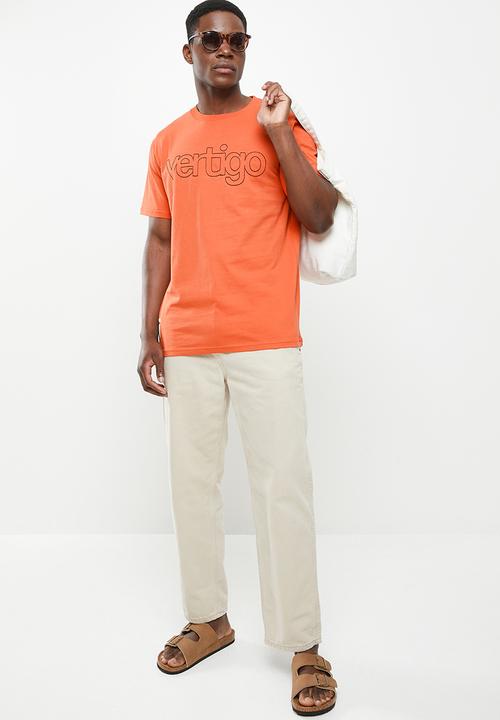 Vertigo - Vertigo embroidered crew tee - burnt orange