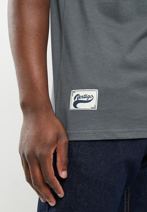 Vertigo - Vertigo embroidered crew tee - dark shadow